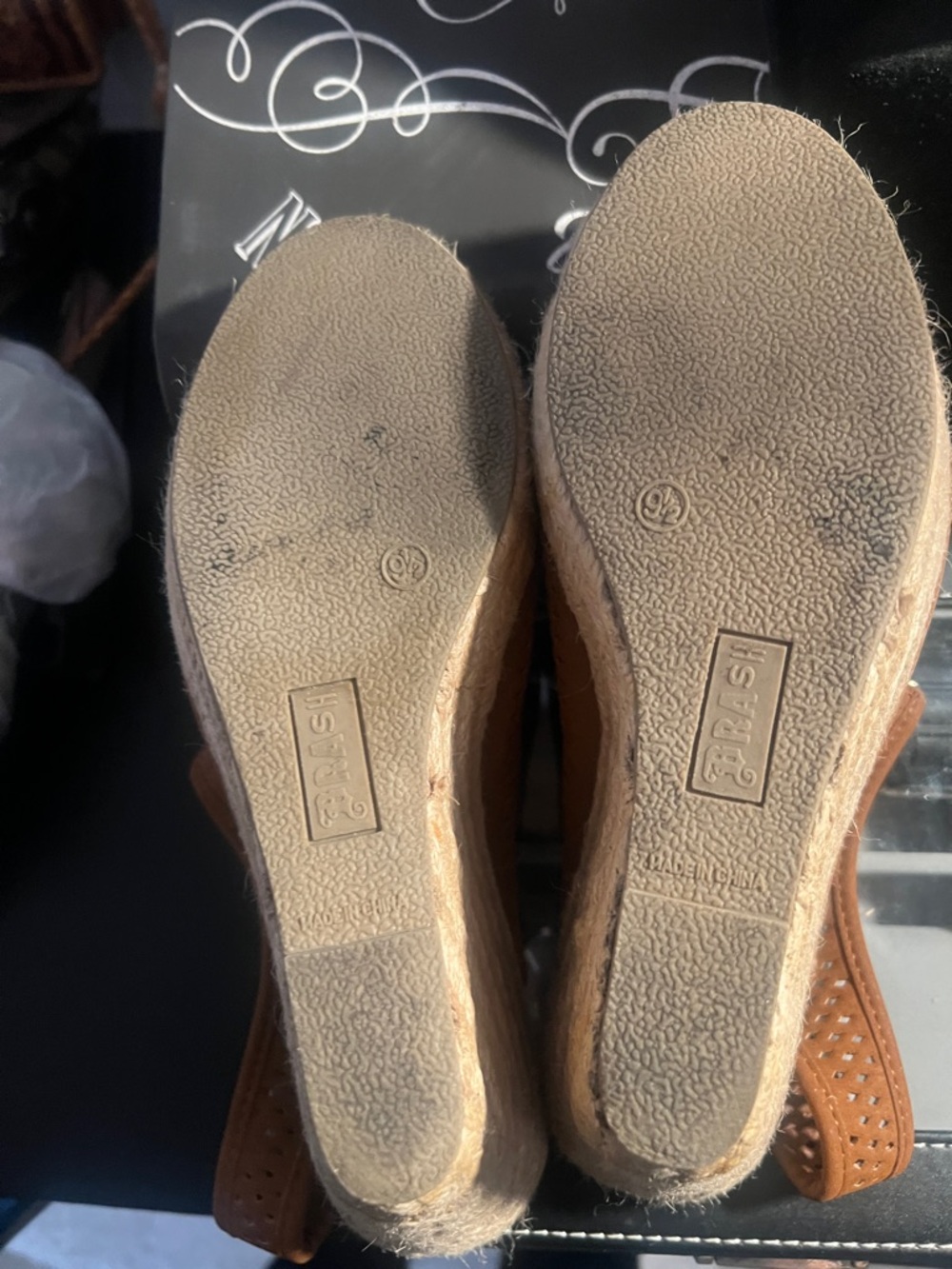 Women’s Brown Wedge Suede Material - Gently Worn. Size 9.5 - Picture 8 of 9